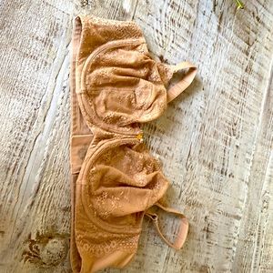 Bra, tan, full support underwire